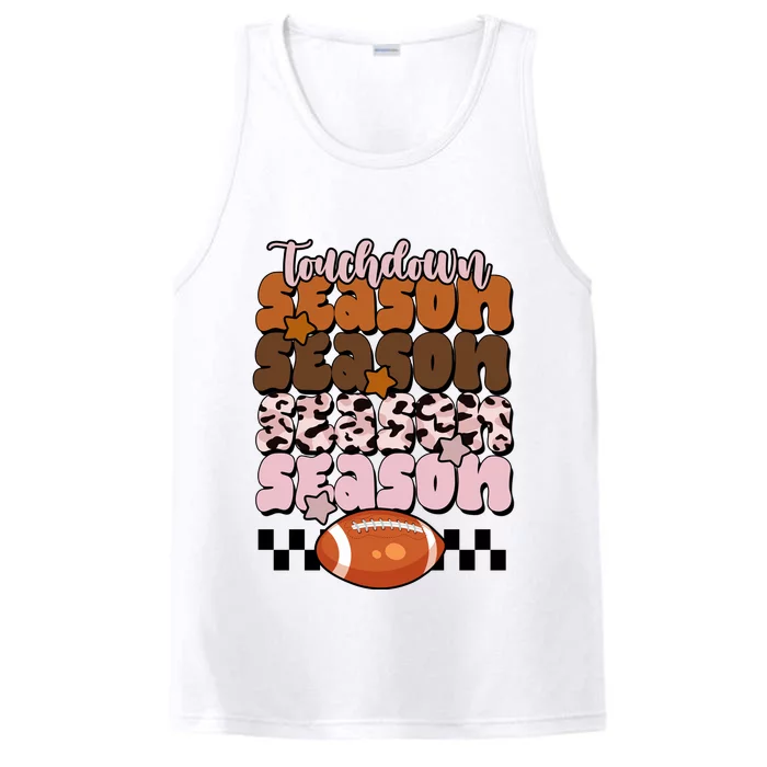 Touch Season Football Lover Cute Retro Performance Tank