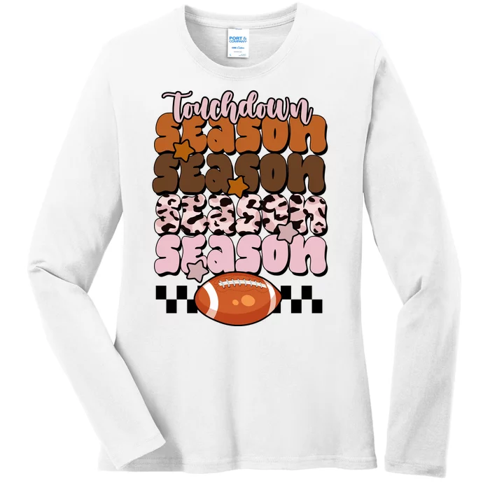 Touch Season Football Lover Cute Retro Ladies Long Sleeve Shirt