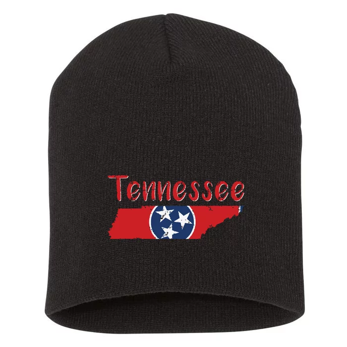 Tennessee State Flag 3 Star Flag Gift Statehood Day Short Acrylic Beanie