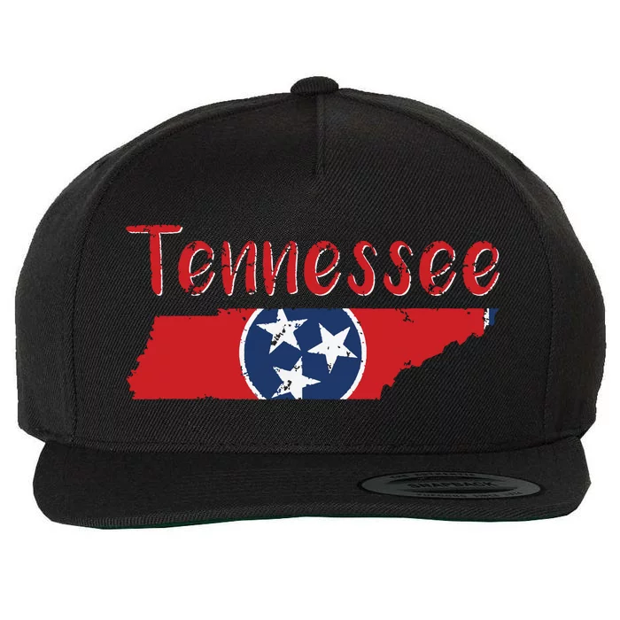 Tennessee State Flag 3 Star Flag Gift Statehood Day Wool Snapback Cap