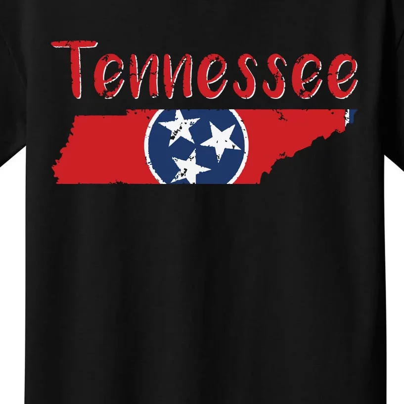 Tennessee State Flag 3 Star Flag Gift Statehood Day Kids T-Shirt