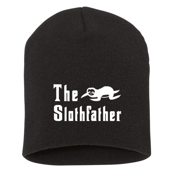 The Slothfather Funny Sloth Father Dad Humor Fathers Day Short Acrylic Beanie