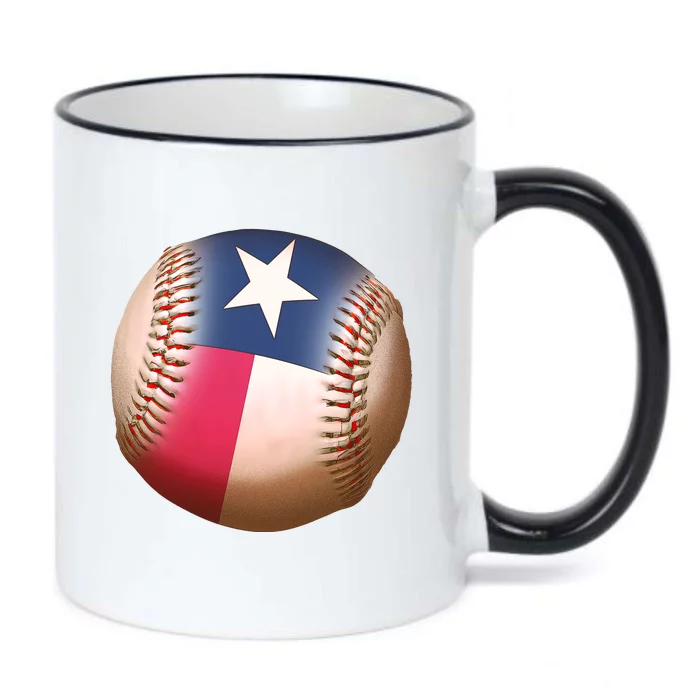 Texas State Flag Baseball Fan Black Color Changing Mug