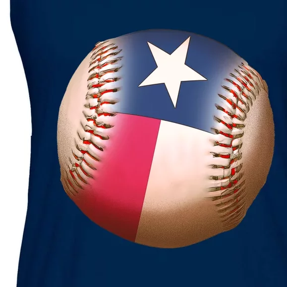 Texas State Flag Baseball Fan Ladies Essential Flowy Tank