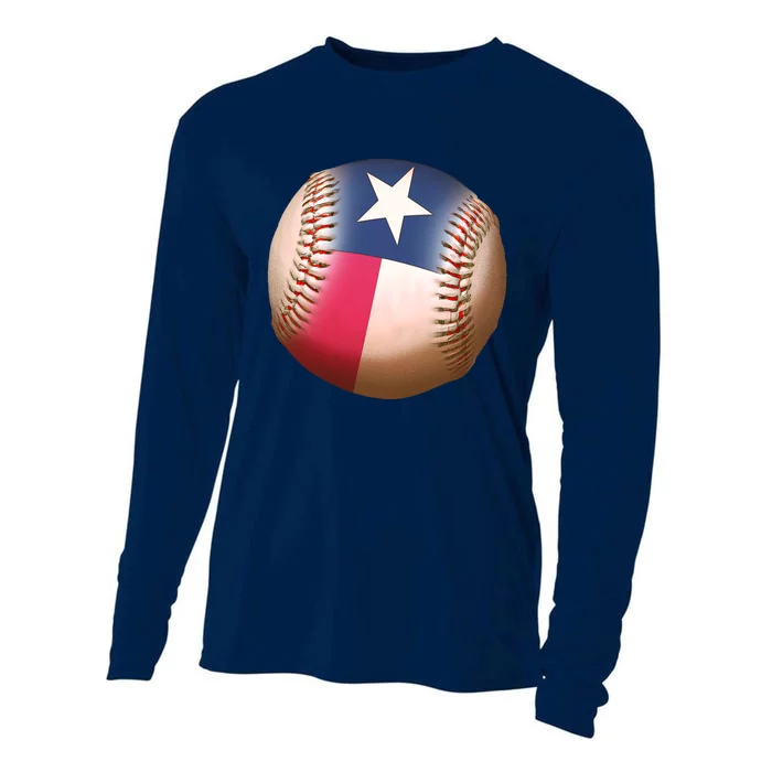 Texas State Flag Baseball Fan Cooling Performance Long Sleeve Crew