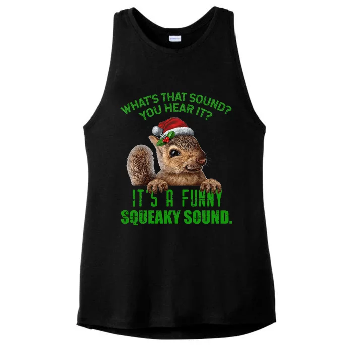 That Sound Funny Squeaky Sound Christmas Squirrel Ladies Tri-Blend Wicking Tank