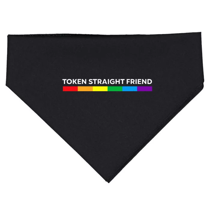 Token Straight Friend Rainbow Colors Lgbt USA-Made Doggie Bandana