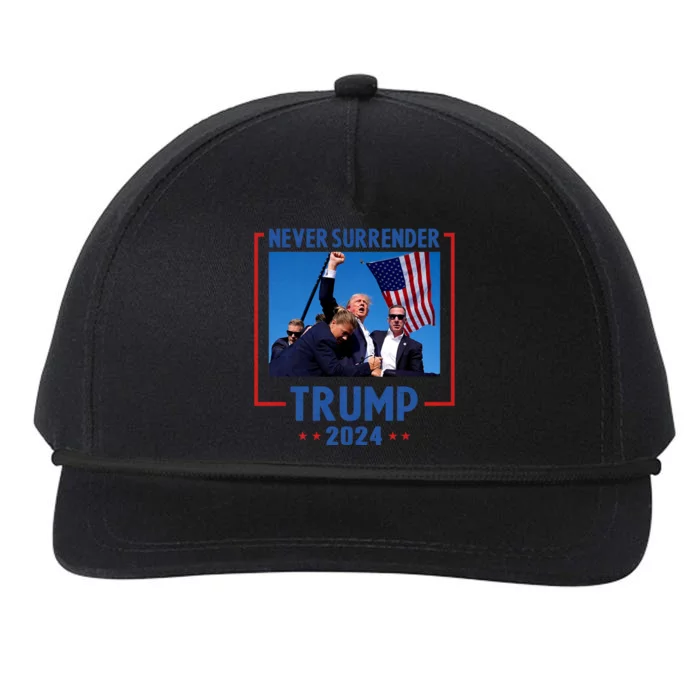 Trump Speech Fist In The Air Pennsylvania Trump 24 Never Surrender Trump Rushed Snapback Five-Panel Rope Hat