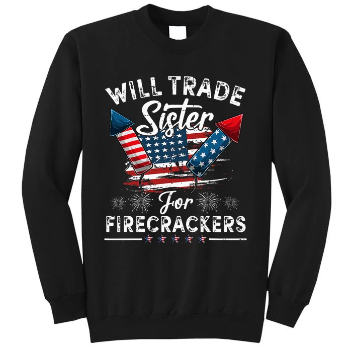 Trade Sister For Firecrackers Funny 4th Of July Kids Sweatshirt