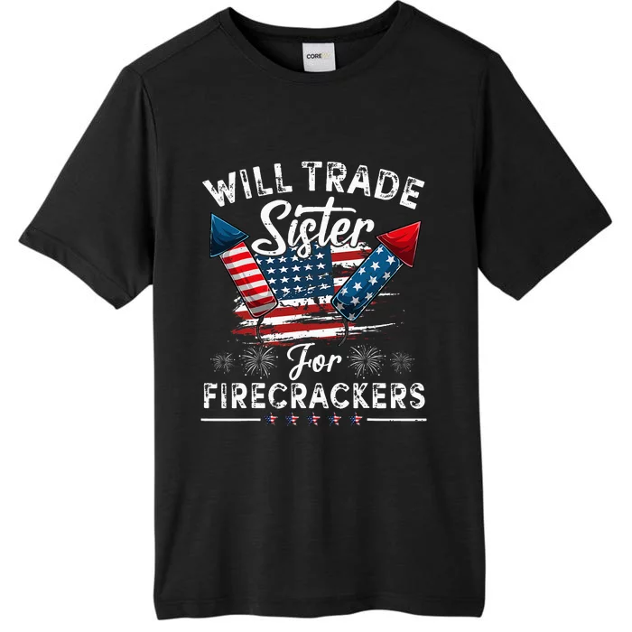 Trade Sister For Firecrackers Funny 4th Of July Kids ChromaSoft Performance T-Shirt