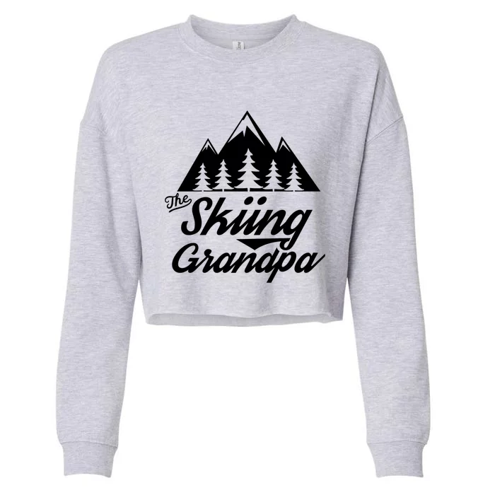 The Skiing Grandpa Ski Grandad Skier Gift Cropped Pullover Crew