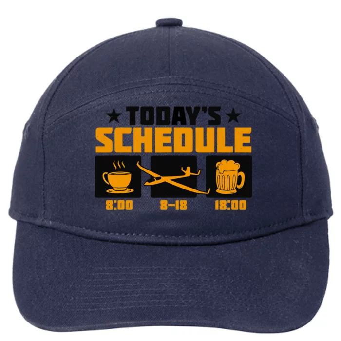 Todays Schedule Glider Airplane Flying Pilot Sailplane 7-Panel Snapback Hat