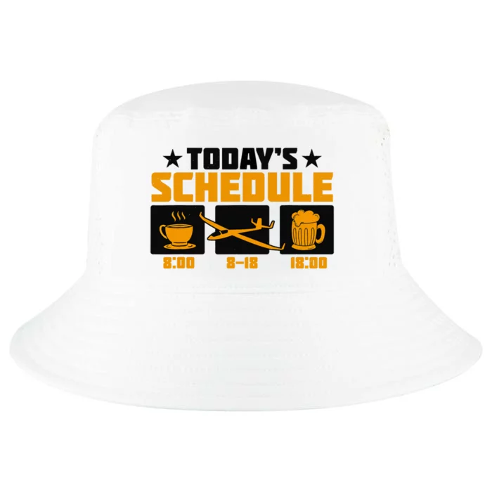 Todays Schedule Glider Airplane Flying Pilot Sailplane Cool Comfort Performance Bucket Hat