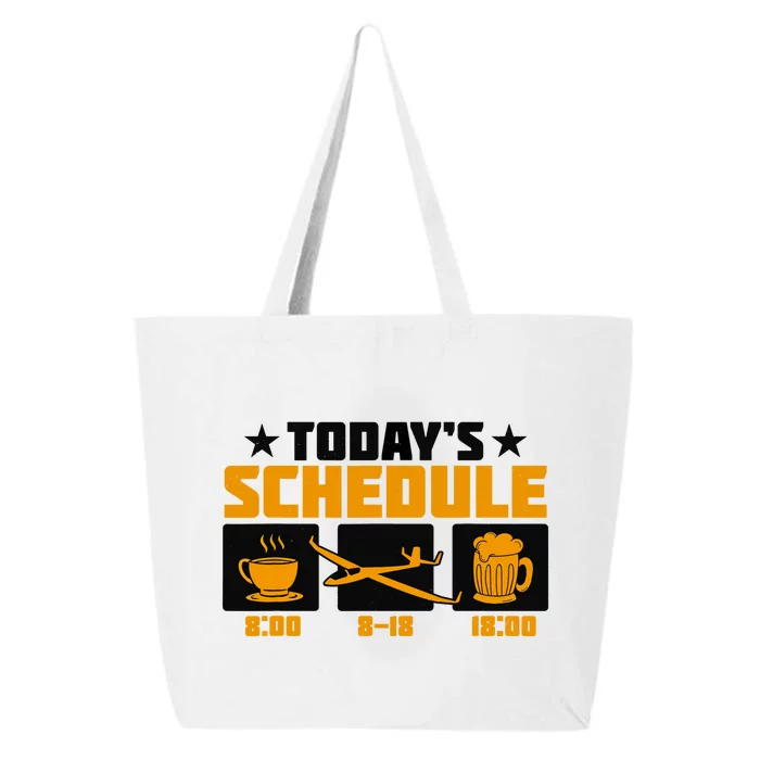 Todays Schedule Glider Airplane Flying Pilot Sailplane 25L Jumbo Tote