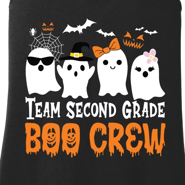 Team Second Grade Boo Crew Cute Ghost Halloween Teacher Kids Ladies Essential Tank