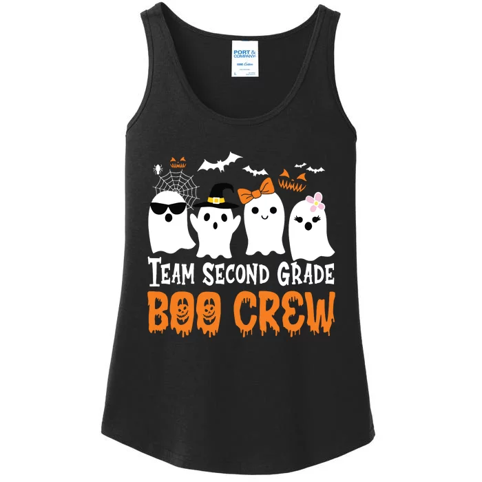 Team Second Grade Boo Crew Cute Ghost Halloween Teacher Kids Ladies Essential Tank