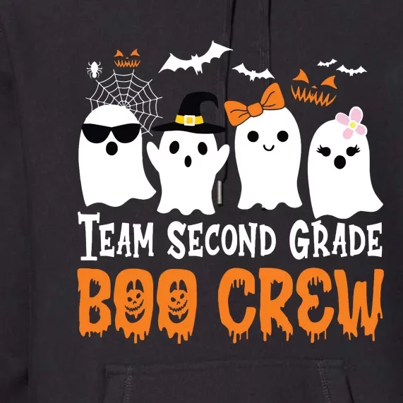 Team Second Grade Boo Crew Cute Ghost Halloween Teacher Kids Premium Hoodie