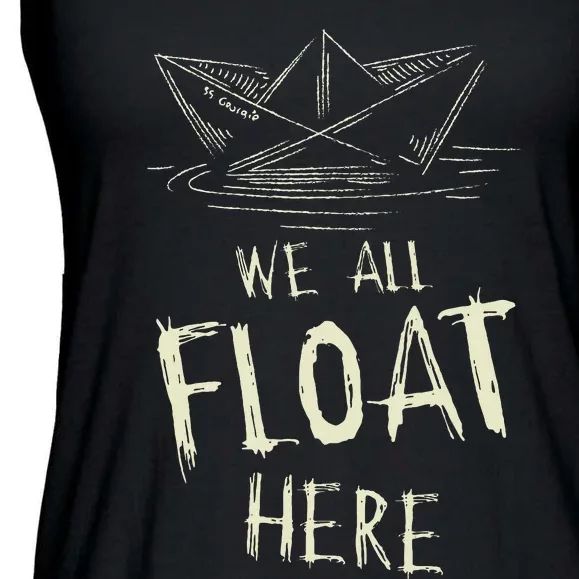 The Ss Georgie Paper Boat We All Float Here Quote Ladies Essential Flowy Tank