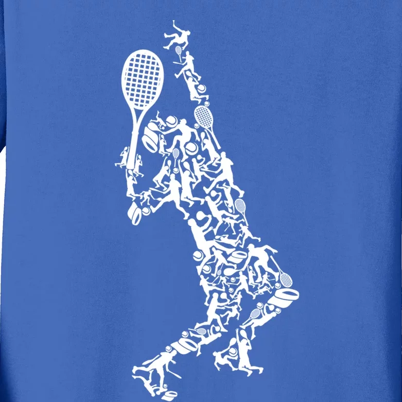 Tennis Silhouette Gift Kids Long Sleeve Shirt