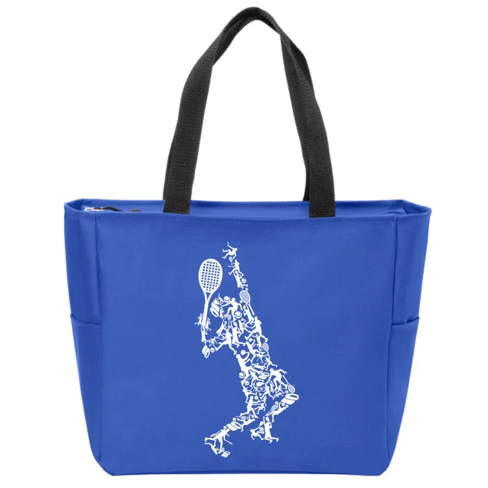 Tennis Silhouette Gift Zip Tote Bag