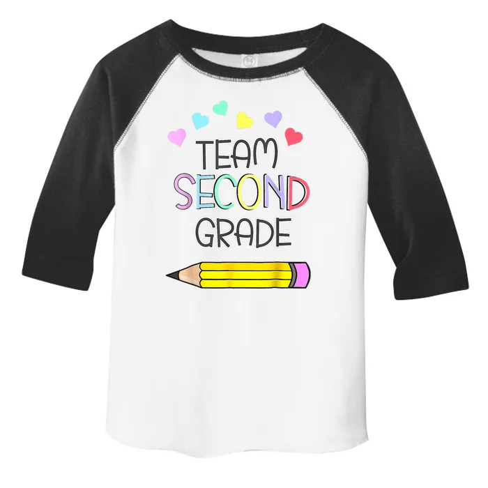 Team Second Grade Pencil Back To School Teacher Student Gift Toddler Fine Jersey T-Shirt