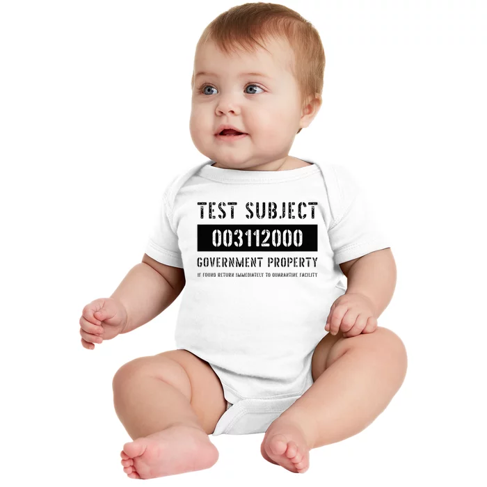 Test Subject Government Property Baby Bodysuit