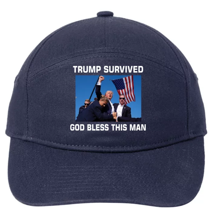 Trump Survived God Bless This Man Gun Shot Pennsylvania Rally 7-Panel Snapback Hat