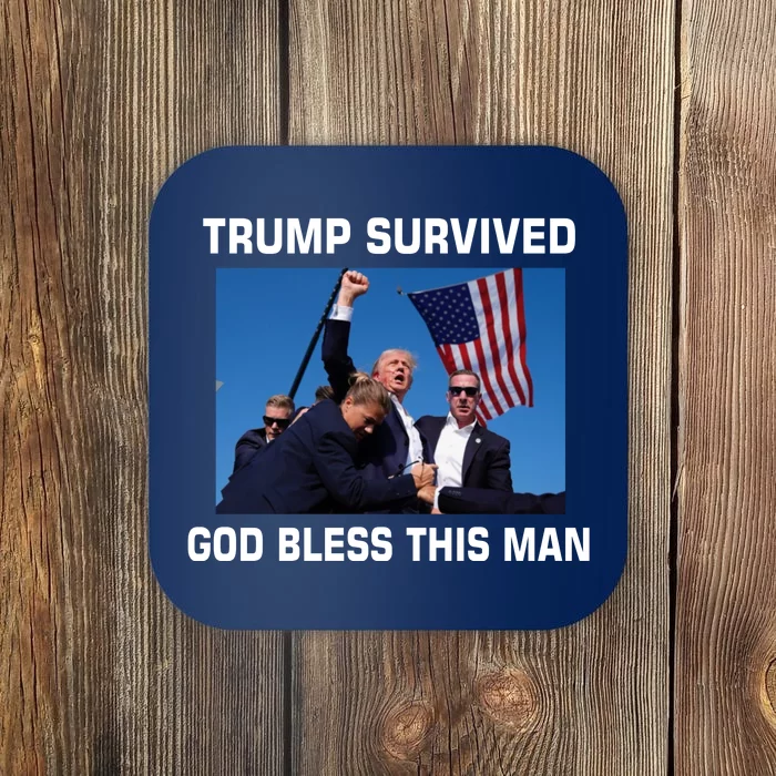 Trump Survived God Bless This Man Gun Shot Pennsylvania Rally Coaster