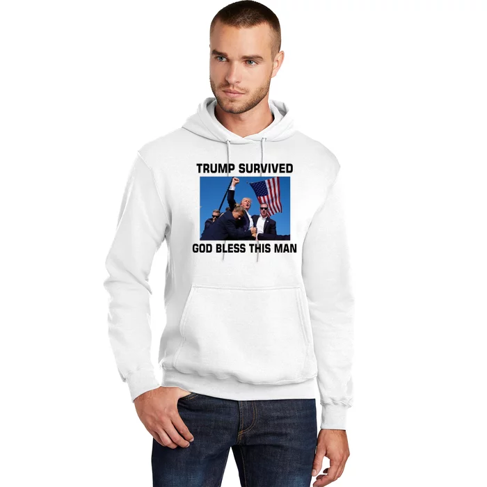 Trump Survived God Bless This Man Gun Shot Pennsylvania Rally Hoodie