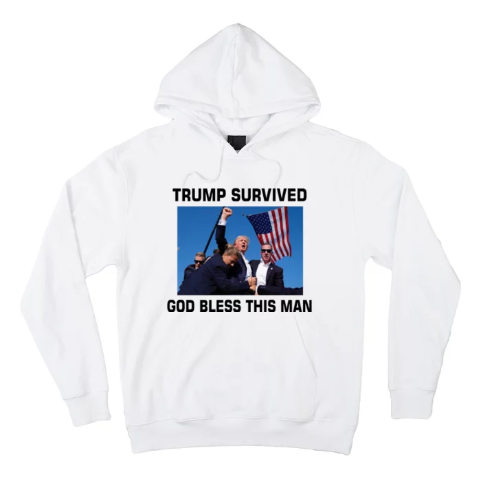 Trump Survived God Bless This Man Gun Shot Pennsylvania Rally Hoodie