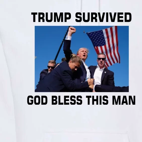 Trump Survived God Bless This Man Gun Shot Pennsylvania Rally Premium Hoodie