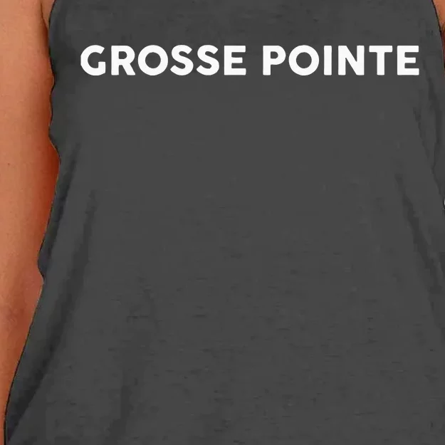 That Says GROSSE POINTE Simple City Women's Knotted Racerback Tank