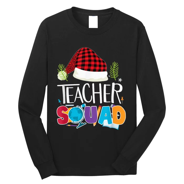 Teacher Squad Group Matching Christmas Pajama Party Long Sleeve Shirt