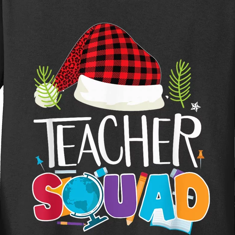 Teacher Squad Group Matching Christmas Pajama Party Kids Long Sleeve Shirt