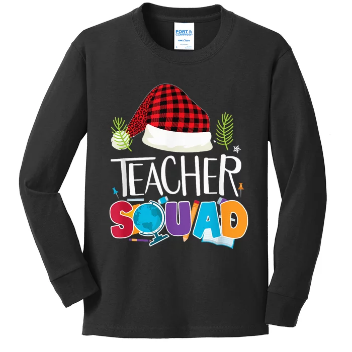 Teacher Squad Group Matching Christmas Pajama Party Kids Long Sleeve Shirt