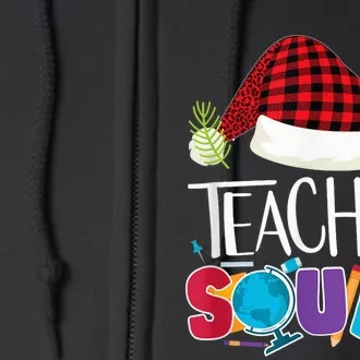 Teacher Squad Group Matching Christmas Pajama Party Full Zip Hoodie