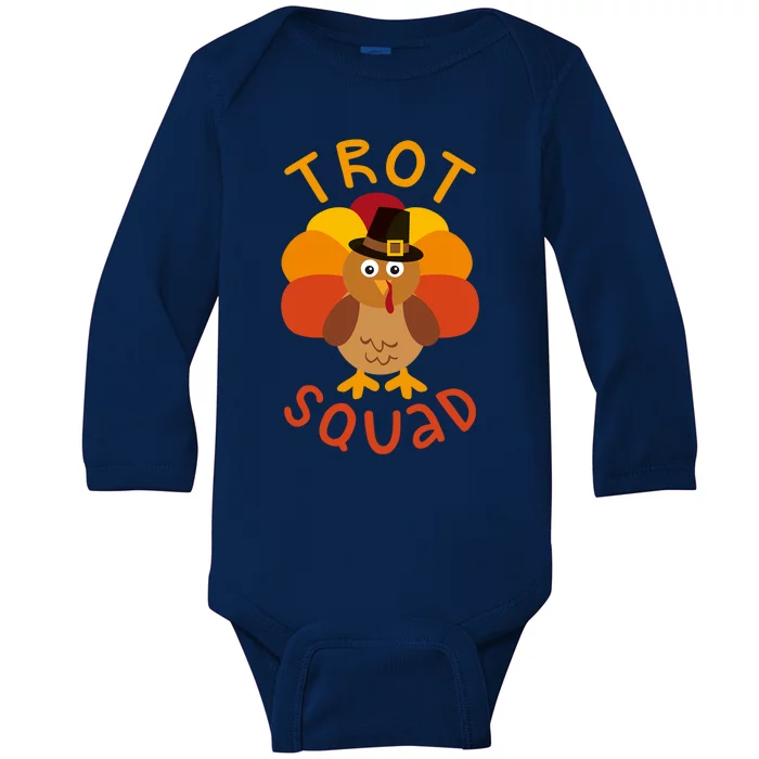 Trot Squad Gift Turkey Pilgrim Costume Gift Baby Long Sleeve Bodysuit