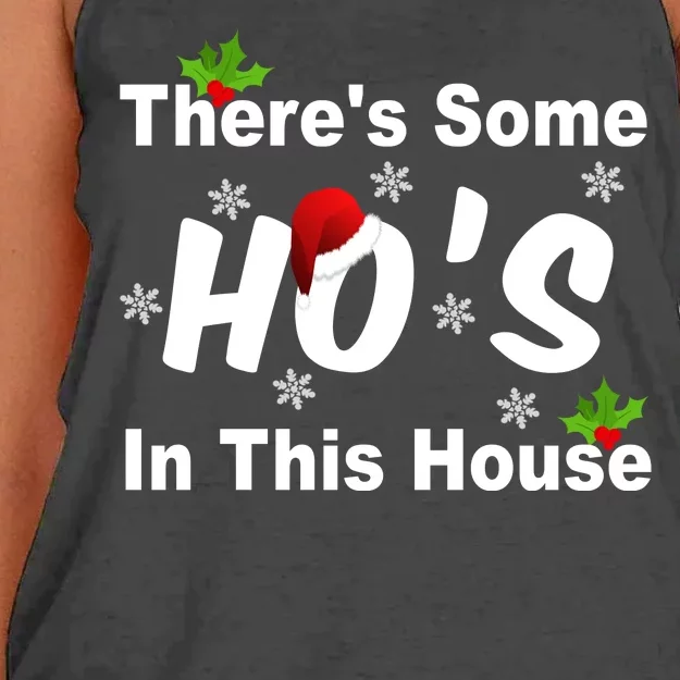 There's Some Ho's In This House Funny Xmas Women's Knotted Racerback Tank