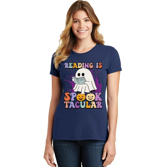 Teachers Students Halloween Reading Is Spook Tacular Women's T-Shirt