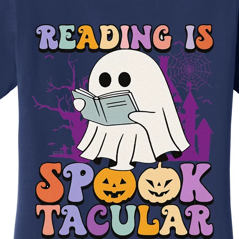 Teachers Students Halloween Reading Is Spook Tacular Women's T-Shirt