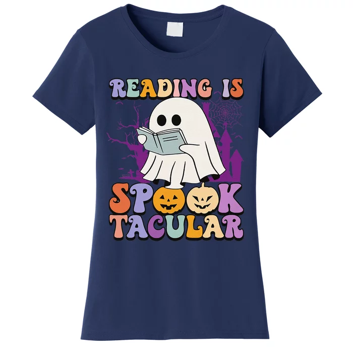 Teachers Students Halloween Reading Is Spook Tacular Women's T-Shirt