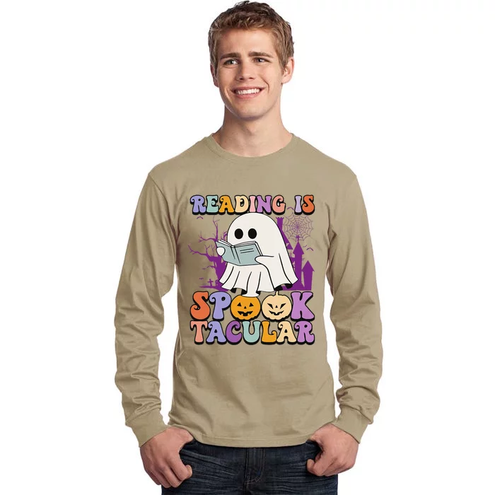 Teachers Students Halloween Reading Is Spook Tacular Tall Long Sleeve T-Shirt