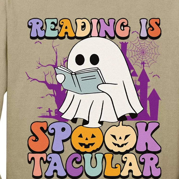 Teachers Students Halloween Reading Is Spook Tacular Tall Long Sleeve T-Shirt