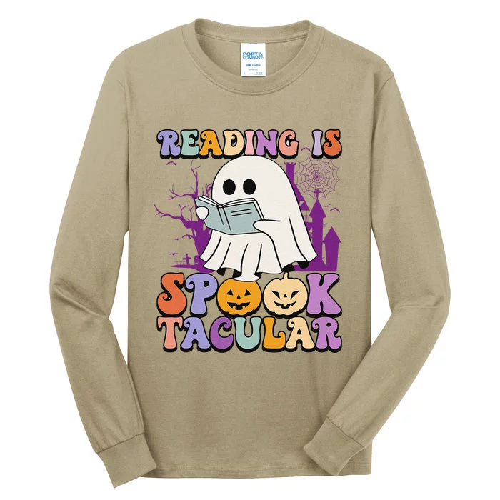 Teachers Students Halloween Reading Is Spook Tacular Tall Long Sleeve T-Shirt