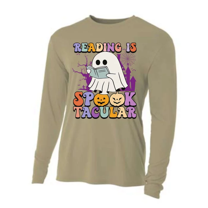 Teachers Students Halloween Reading Is Spook Tacular Cooling Performance Long Sleeve Crew