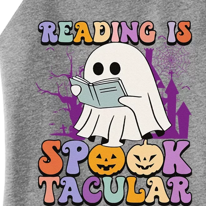 Teachers Students Halloween Reading Is Spook Tacular Women’s Perfect Tri Rocker Tank