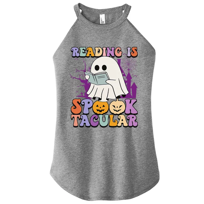 Teachers Students Halloween Reading Is Spook Tacular Women’s Perfect Tri Rocker Tank