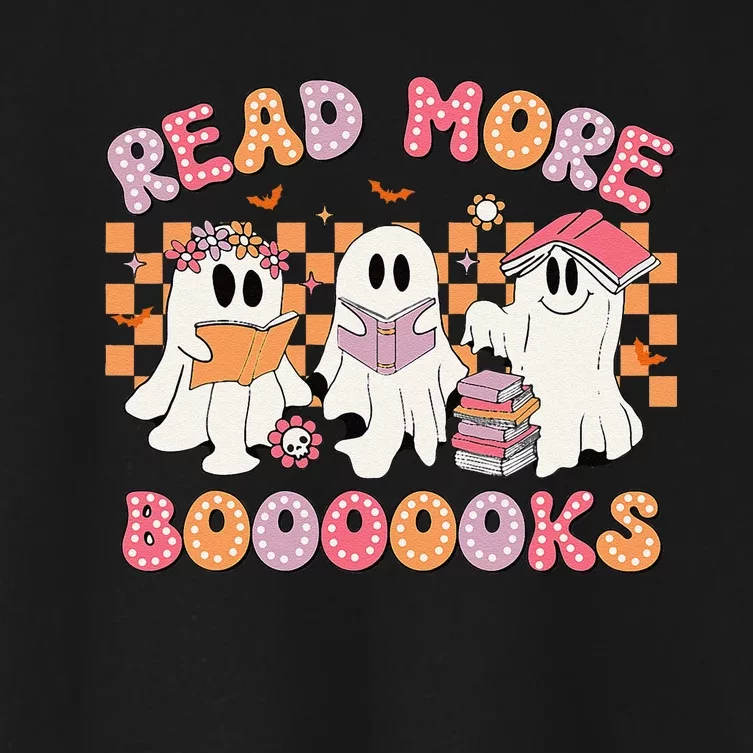 Teachers Students Halloween Costume Reading Read More Books Women's Crop Top Tee