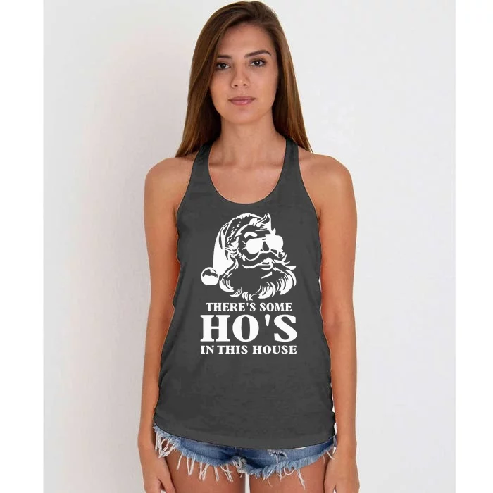 ThereS Some HoS In This House Santa Women's Knotted Racerback Tank