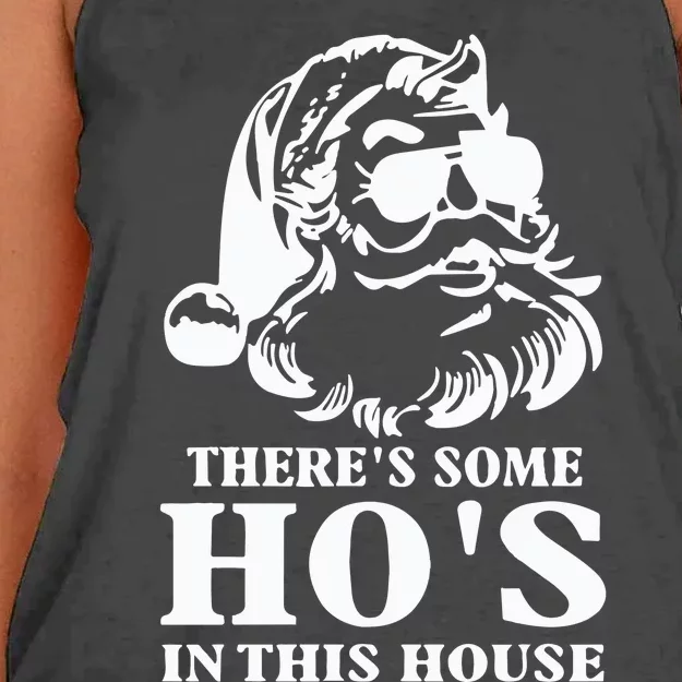 ThereS Some HoS In This House Santa Women's Knotted Racerback Tank